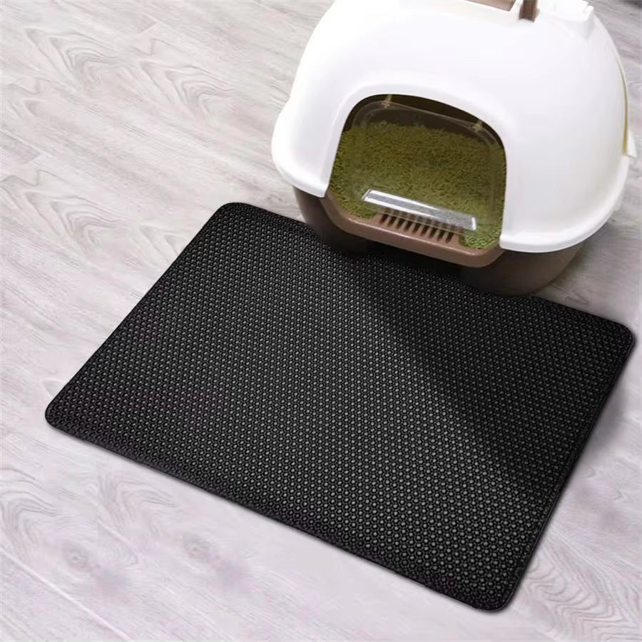 Waterproof Honeycomb Cat Litter Mat - Double Layer Skidproof EVA Design for Easy Clean-Up